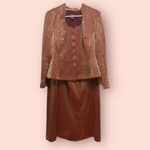 Oblique Vintage Metallic Blazer and Skirt